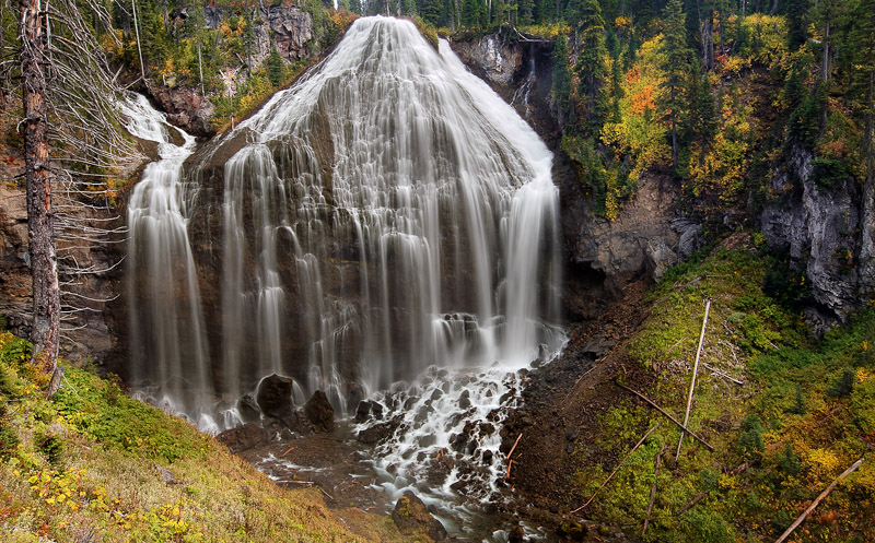 Union Falls, Yellowstone National Park, Yellowstone NP, Wyoming, WY, backcountry, hiking, falls, storm light, waterfall,, photo