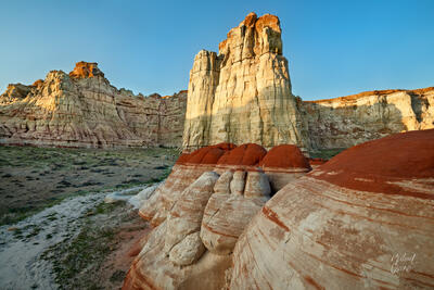 Sunset at an iconic rock formation in Blue Canyon