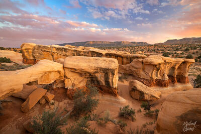 A brief passing rainstorm led to this dramatic sunset at the Devils Garden