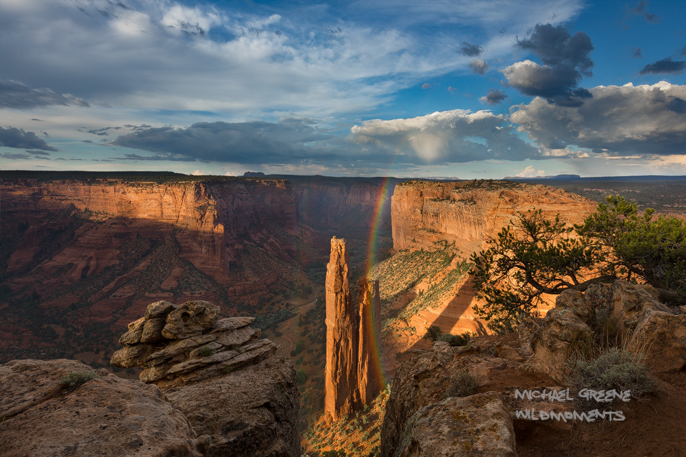 I was fortunate to take this moment in alone at Spider Rock, Canyon De Chelly's most iconic viewpoint. The rainbow lasted several...