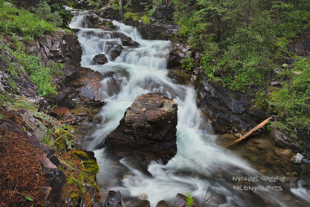 This waterfall&nbsp;is named after the pattern of the water above the rock. Cunningham Gulch&nbsp;was flowing high in August...