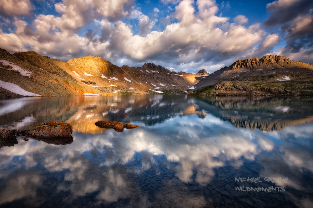 Dazzling conditions just after sunrise at Columbine Lake made for a spectacular morning of photography and exploration.