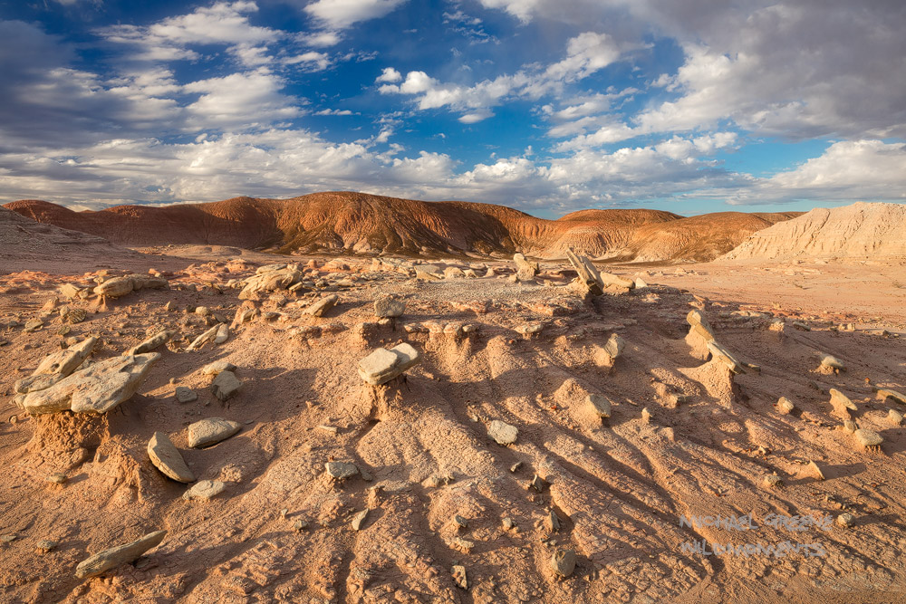 Amazing morning storm light showcases a small stand of mushroom rocks in the backcountry of the painted desert. I discovered...