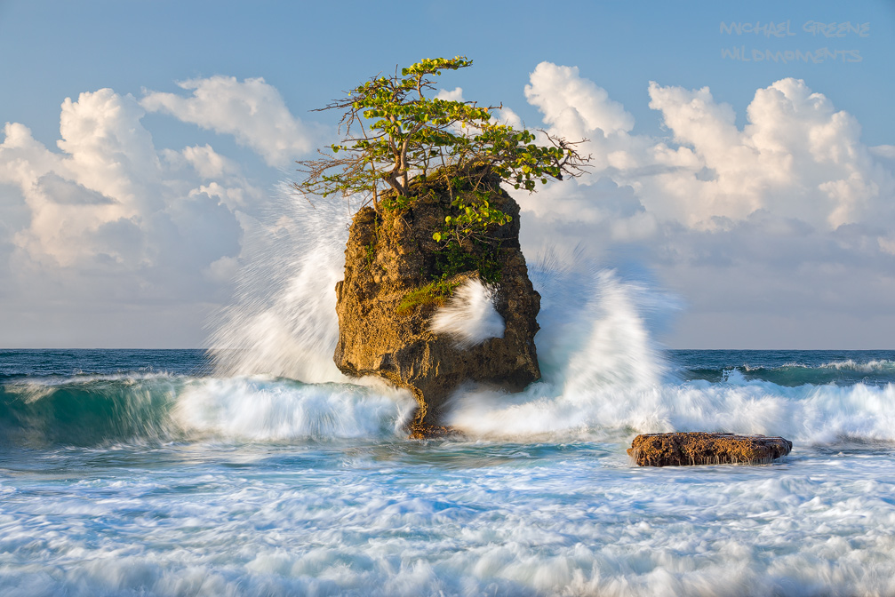 Big rocks and choppy surf dominate the scenery at a prominent viewpoint in the Gandoca Manzanillo National Wildlife Refuge. The...