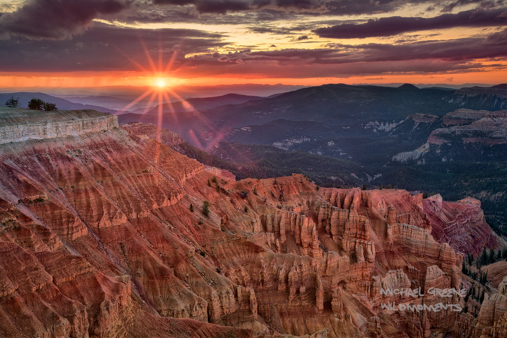 This image of an amazing sunset along the rim of Cedar Breaks National Monument captured during a hike from Spectra Point Overlook...