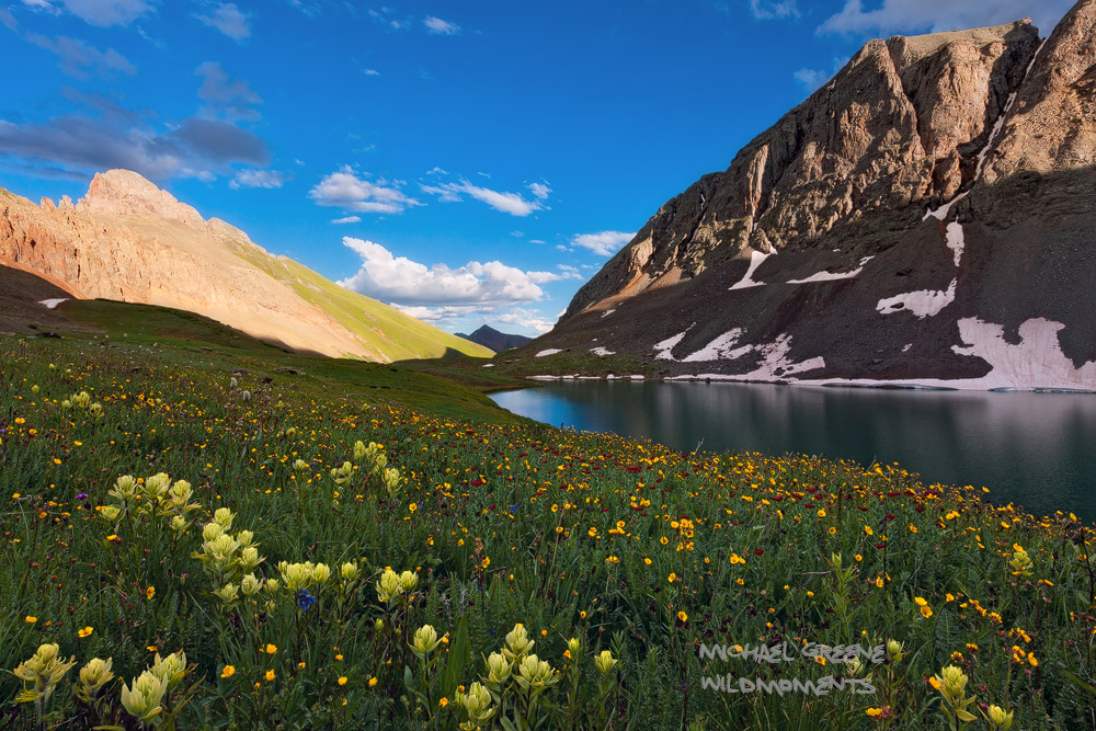 Evening light across Clear Lake, an iconic photo location of the San Juan Mountains. Read about photography tips at this spot...