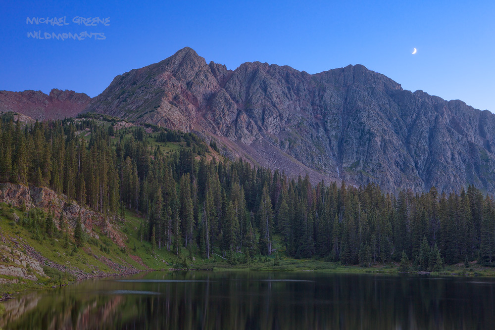 Enjoying a quiet evening near my campsite at Crater Lake in the Weminuche Wilderness. Find more information for this location...