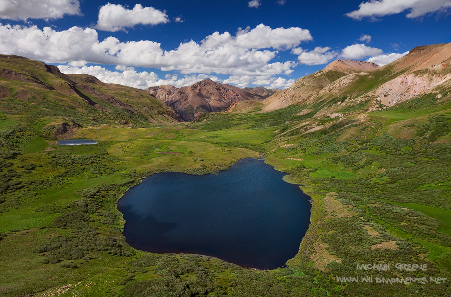 A high vantage point above Cataract Lake, a prime backcountry destination in the San Juan Mountains. The trailhead for this lake...