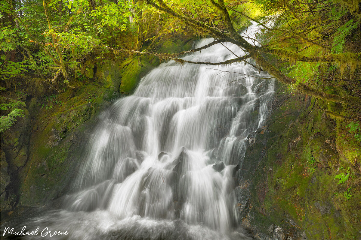 Mossy Beaver Falls is a roadside delight near the growing waterside town of Ketchikan AK - the state's southern most major settlement...