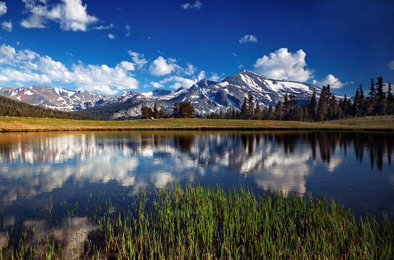 Fast moving clouds and intense blue skies accentuate the beauty of Mount Dana, Yosemite National Park's 2nd highest peak at 13...