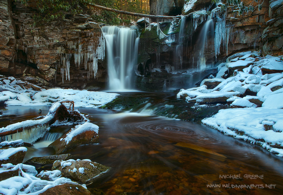 A cold, shady, winter afternoon near Davis, WV at Elakala Falls captured after a fresh snowfall. This was the scene after about...