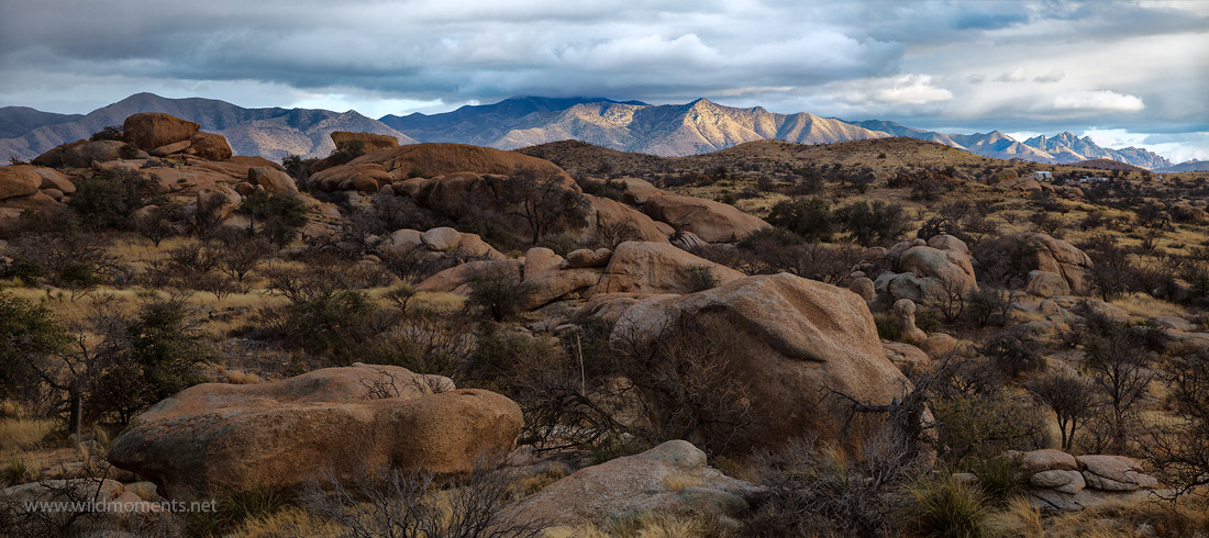 Fading stormlight eerily illuminates the Dragoon Mountains in the Coronado National Forest. Captured&nbsp;from the edge of Texas...